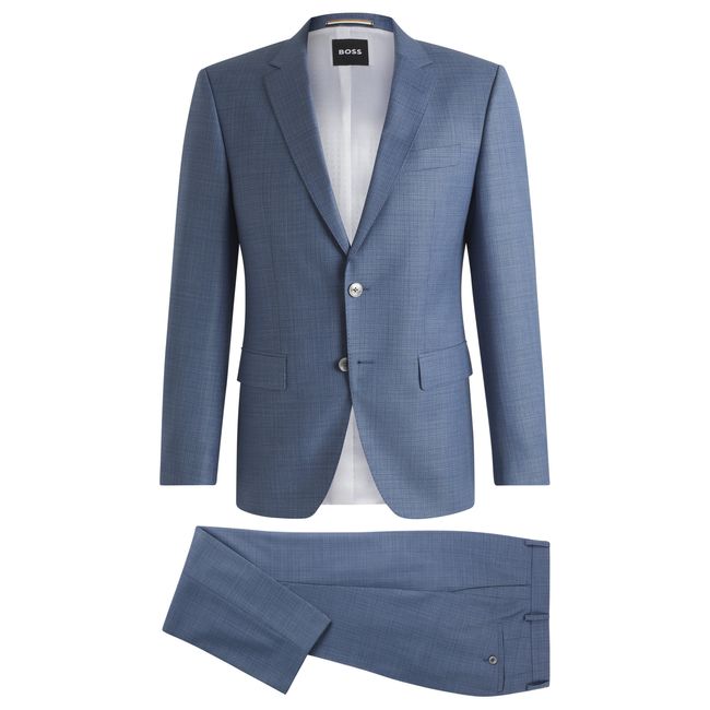 Terno Slim-Fit Em Lã Virgem Estampada