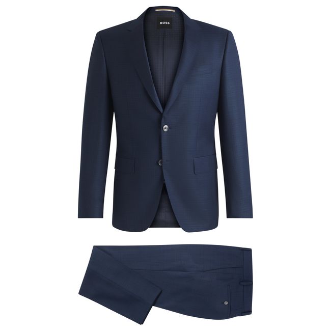 Terno Slim-Fit Em Lã Virgem Estampada