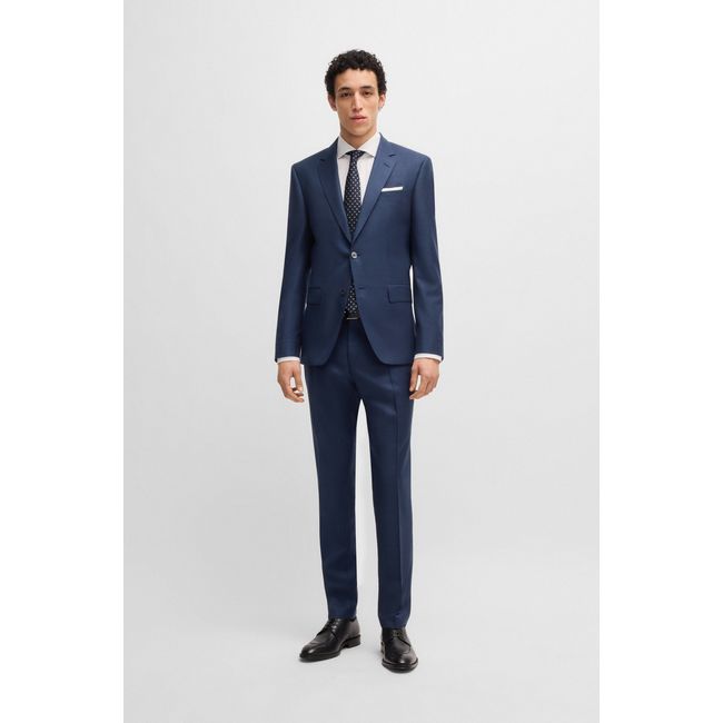 Terno Slim-Fit Em Lã Virgem Estampada