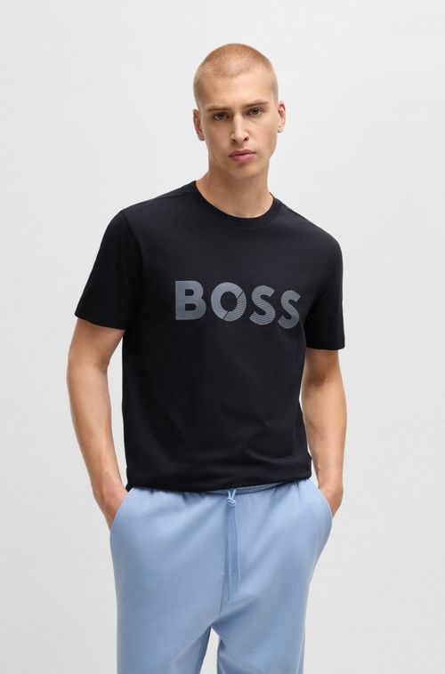 Camiseta Em Jersey De Algodão Com Logo Grande
