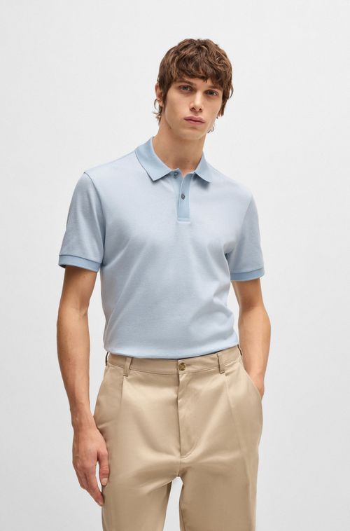 Polo De Algodão Mercerizado Com Micropadrão