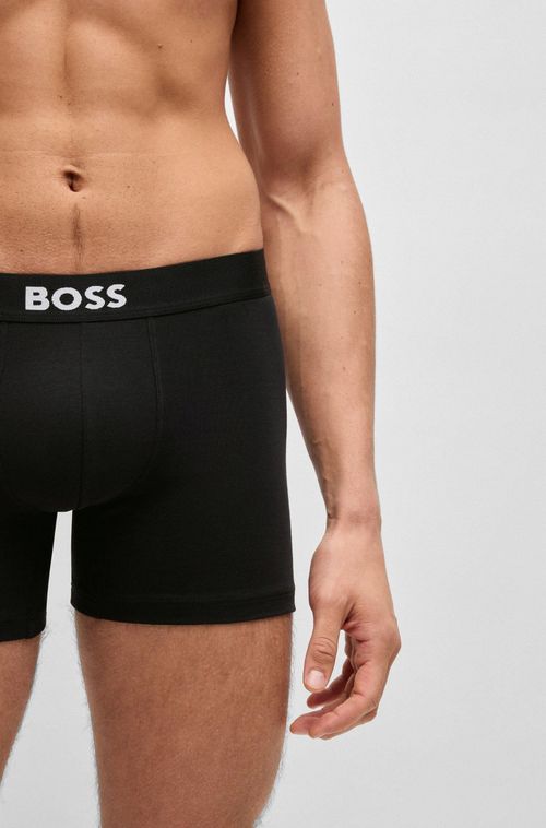 Pack De Três Slips Cuecas De Algodão Elástico Com Logo