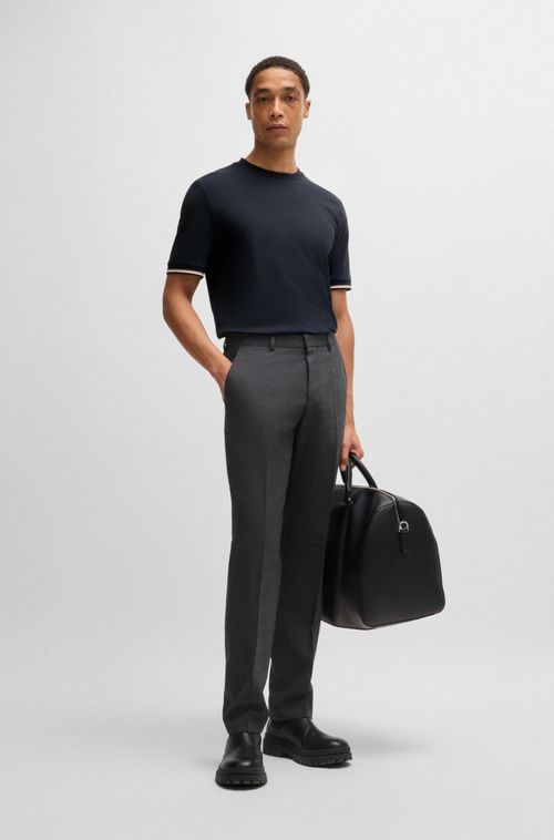 Camiseta De Algodão Com Bainhas Listradas