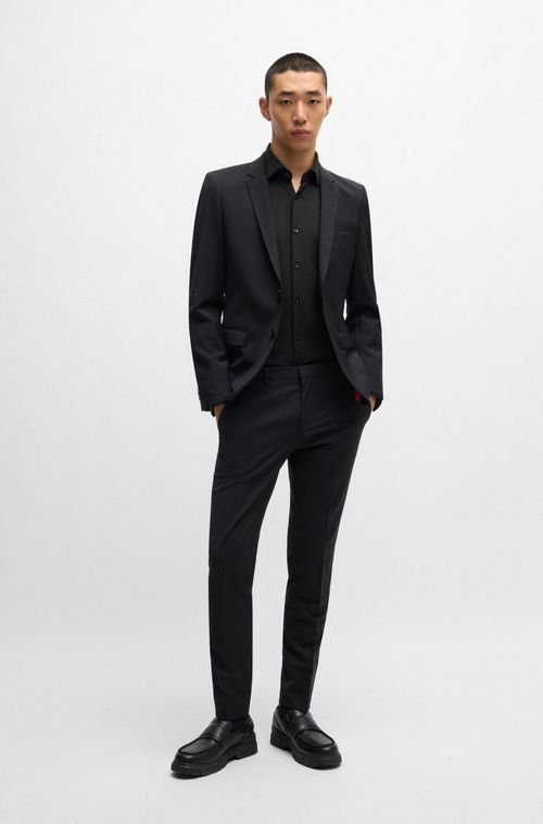 Camisa Slim Fit Em Jersey Stretch De Desempenho