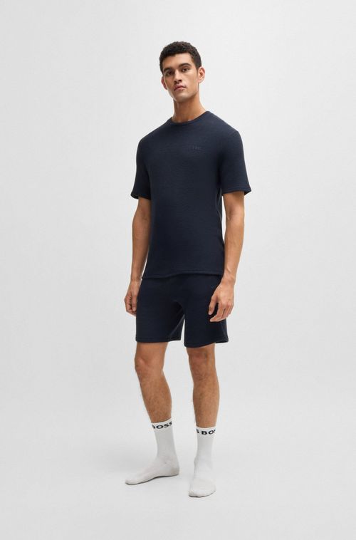 Shorts De Pijama Em Jersey Ottoman Com Logo Bordado