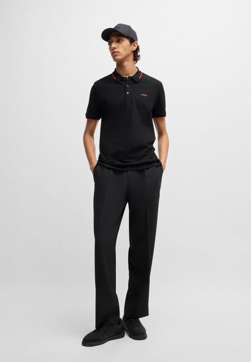 Camisa Polo Slim Fit Em Algodão Stretch Com Logo Bordado