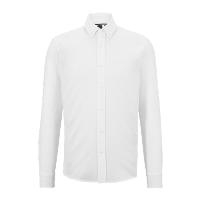 Camisa De Ajuste Regular Numa Mistura De Jersey De Algodão Estruturado