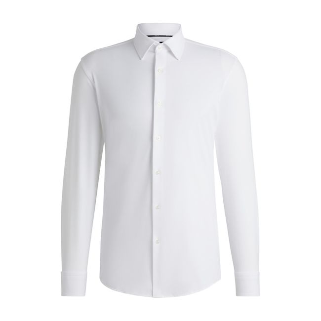 Camisa Slim Em Jersey Elástico Estruturado De Alto Desempenho