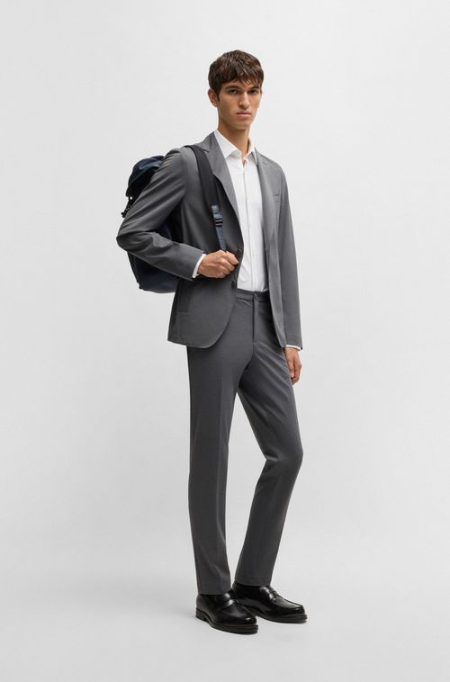 Camisa Slim Em Jersey Elástico Estruturado De Alto Desempenho