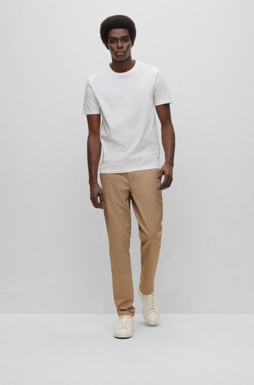Camiseta De Mangas Curtas De Ajuste Slim Em Algodão