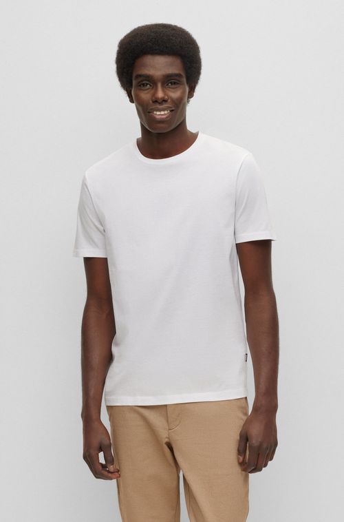 Camiseta De Mangas Curtas De Ajuste Slim Em Algodão