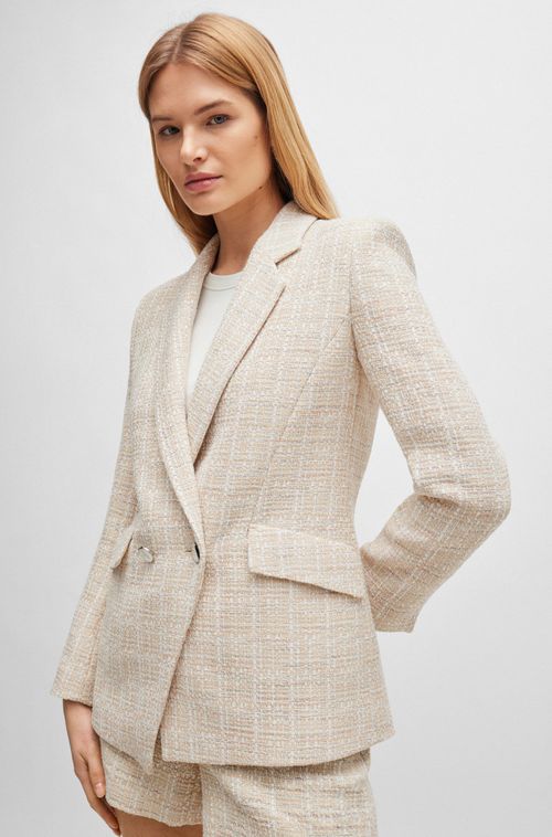 Blazer De Corte Regular Em Algodão