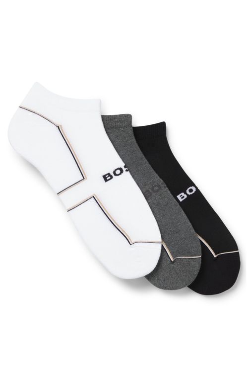Conjunto De Três Pares De Meias De Algodão Na Altura Do Tornozelo