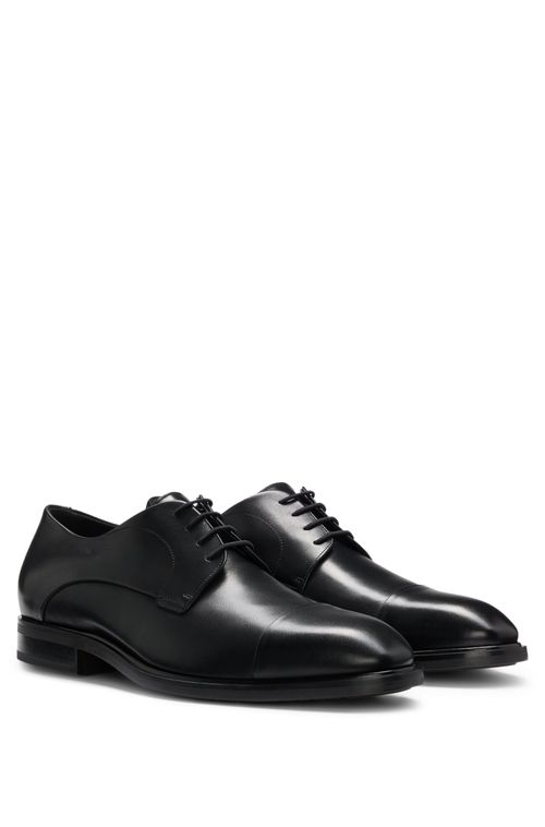 Sapatos Derby De Couro Com Bico Reforçado