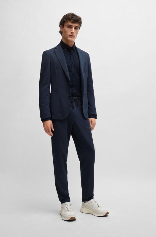 Camisa De Ajuste Regular De Algodão Estruturado