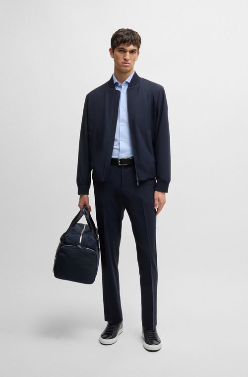 Camisa De Ajuste Slim Em Jersey Piqué De Algodão