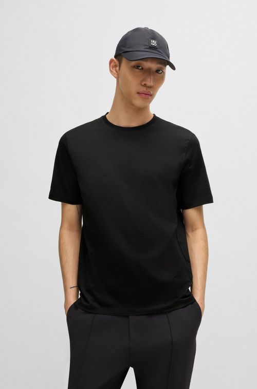 Camiseta De Ajuste Slim Com Algodão Mercerizado