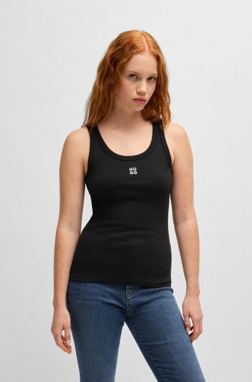 Top De Algodão Com Logo Sobreposto