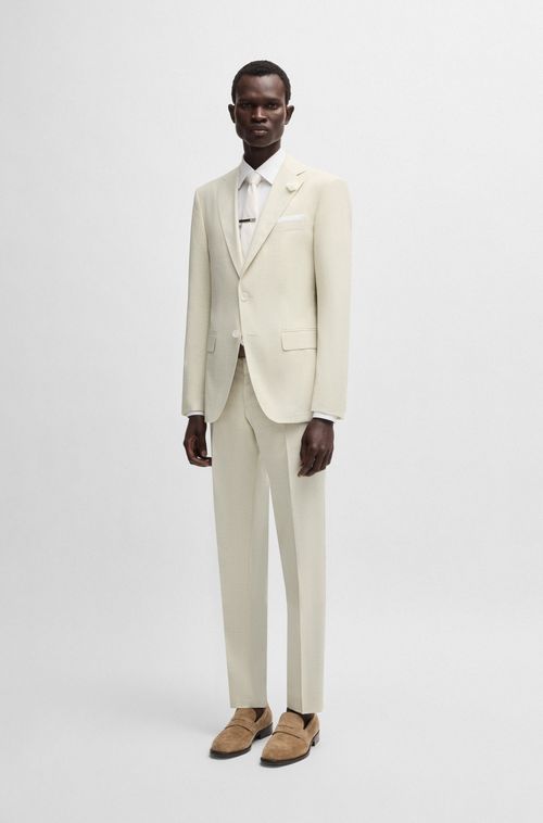 Casaco De Terno Slim Fit Em Mistura De Lã Com Padrão