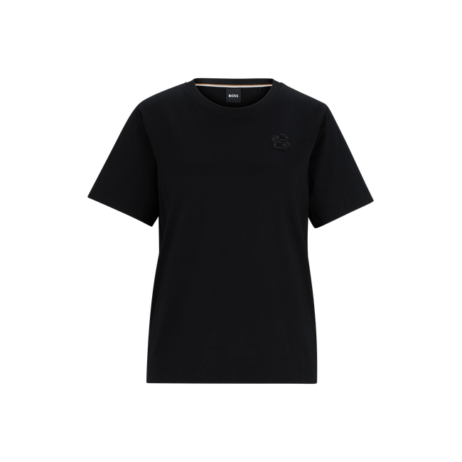 Blusa de algodão mercerizado com bordado de monograma duplo