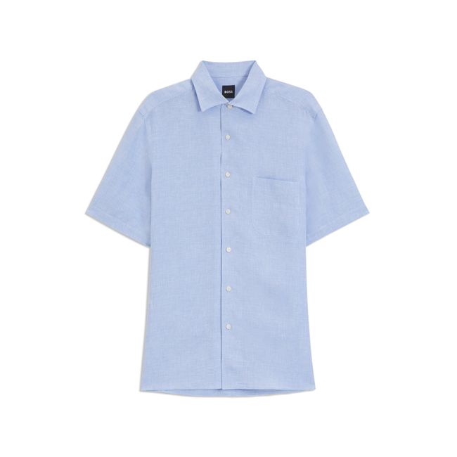 Camisa De Ajuste Regular BECKHAM X BOSS Em Linho