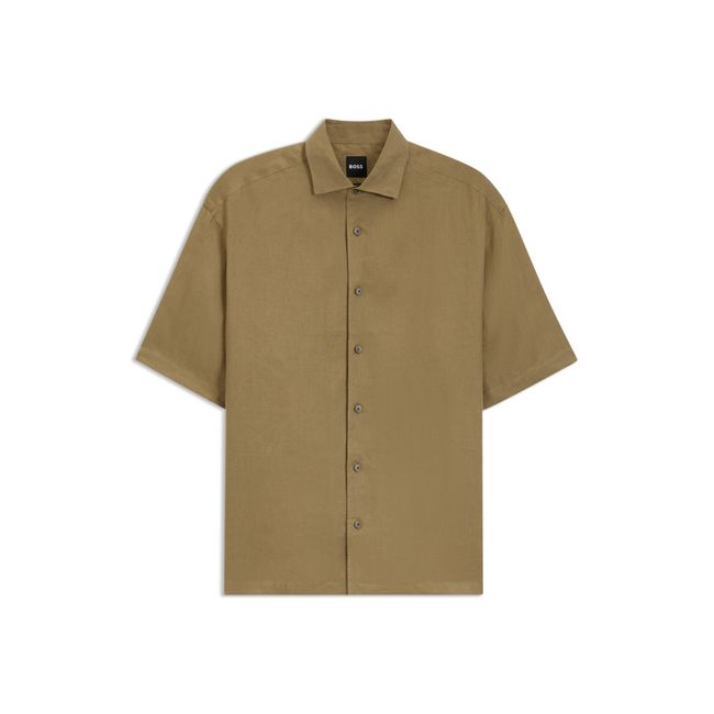 Camisa De Ajuste Descontraído BECKHAM X BOSS Em Linho