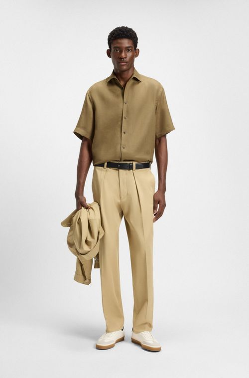 Camisa De Ajuste Descontraído BECKHAM X BOSS Em Linho