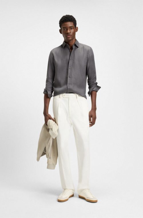 Camisa De Ajuste Regular BECKHAM X BOSS Em Linho