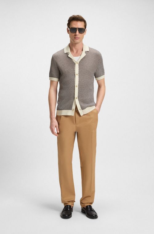 Camisa De Ajuste Regular Em Malha De Algodão