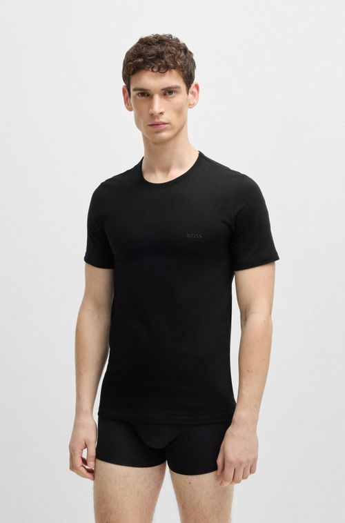 Pack De Três Camisetas Em Algodão Com Logo Bordado