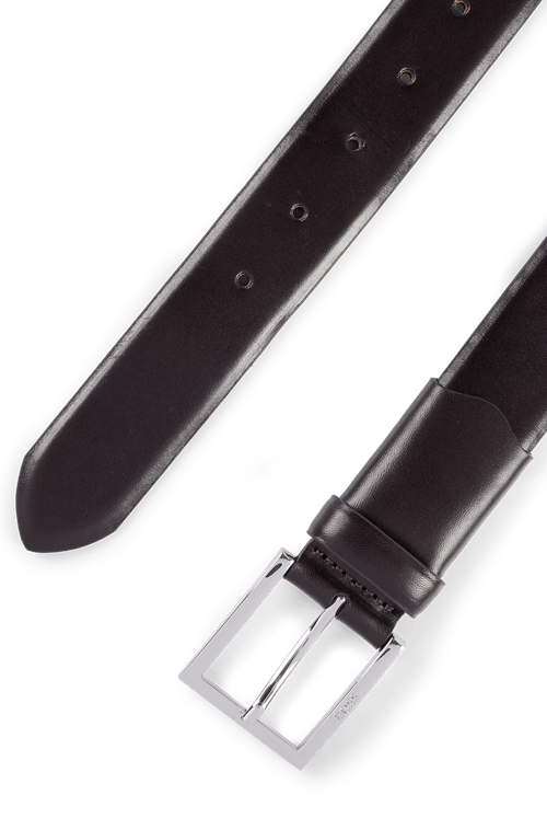 Cinto De Couro Com Fivela Quadrada Gravada Com Logo