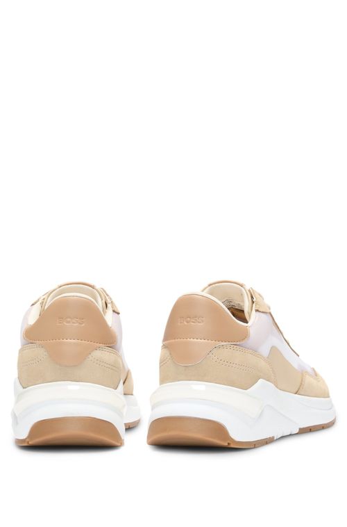 Tênis Inspirados Em Corrida Com Camurça E Malha