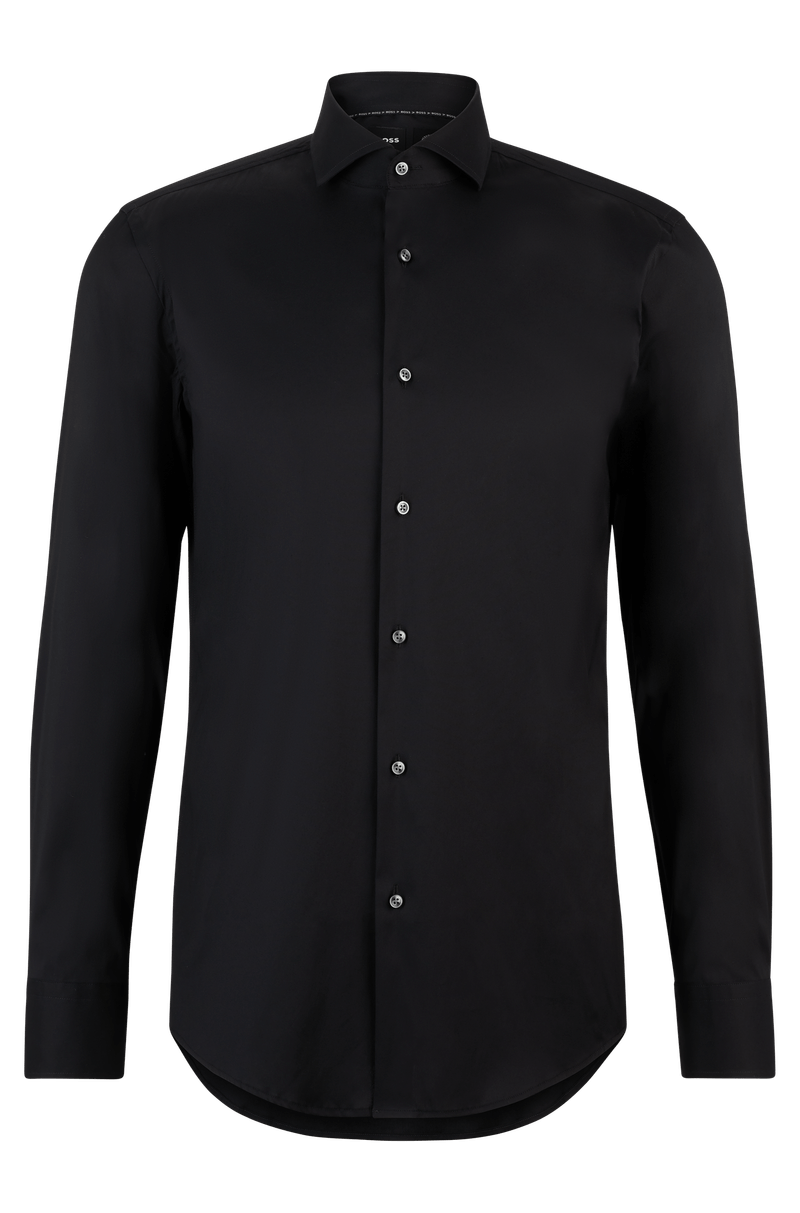 Camisa Slim Fit Em Popeline De Algodão Misto Easy Iron