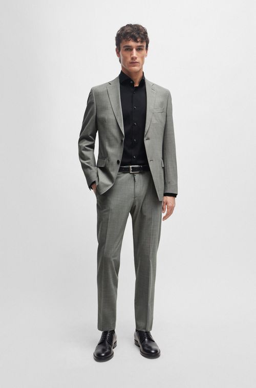 Camisa Slim Fit Em Popeline De Algodão Misto Easy Iron