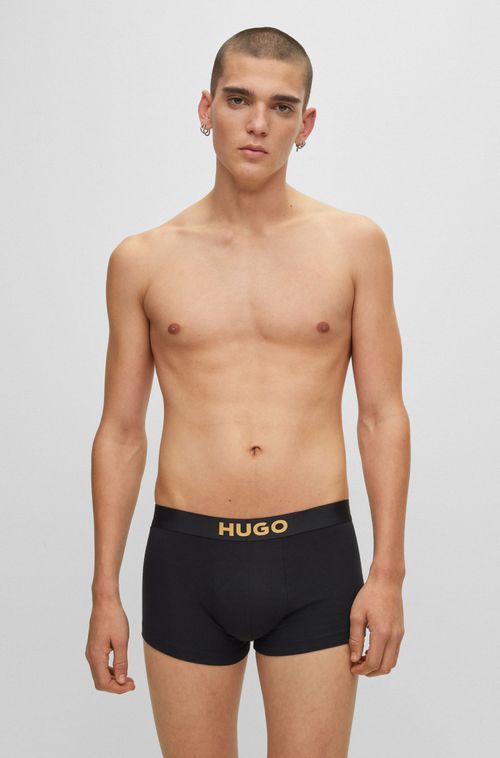 Conjunto de presente com meias e cuecas de algodão stretch com logo metálico