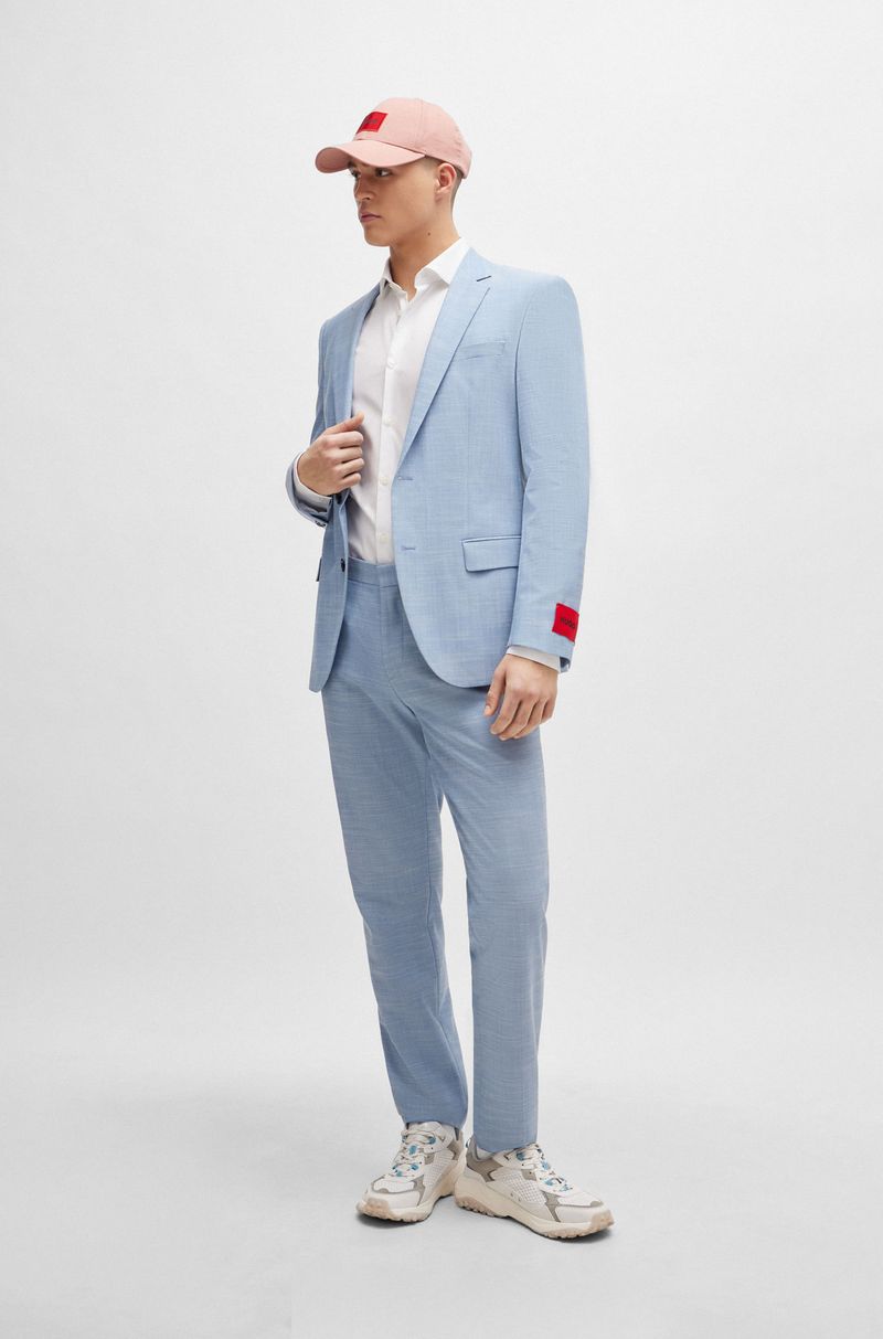 Camisa de corte extra slim em algodão com colarinho aberto