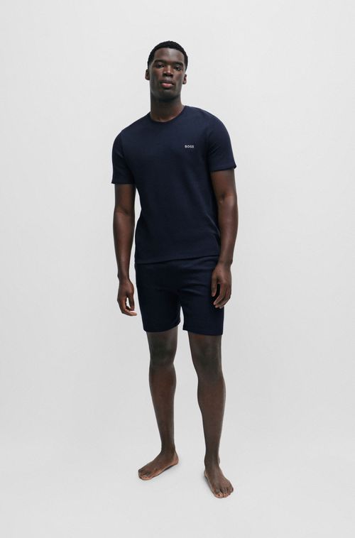 Shorts de Pijama De Algodão Com Logo Bordado