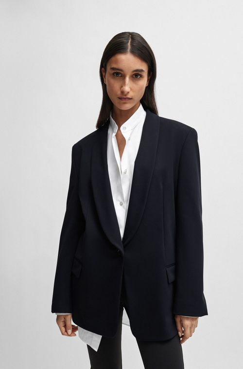 Blazer Oversized Naomi X BOSS Com Lapelas De Xale