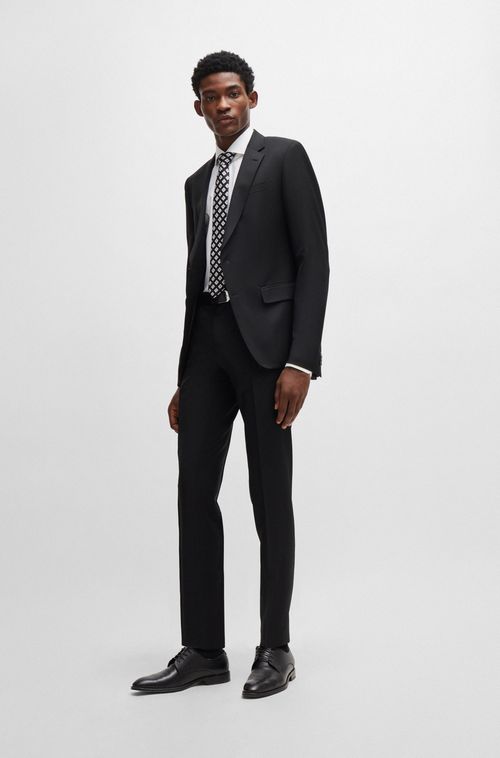 Blazer De Fechamento Simples Em Sarja De Lã Virgem