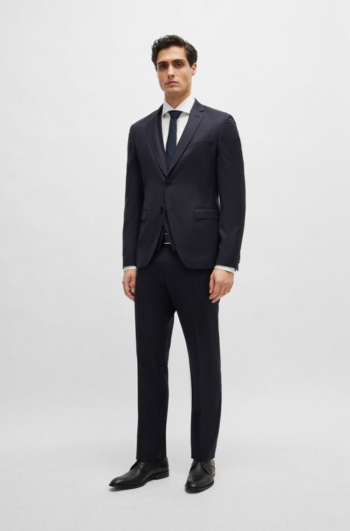 Calça Formal Em Sarja De Lã Virgem