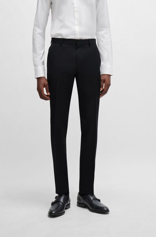 Calça Formal Em Sarja De Lã Virgem
