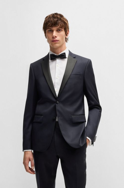 Blazer De Smoking Em Sarja De Lã Virgem