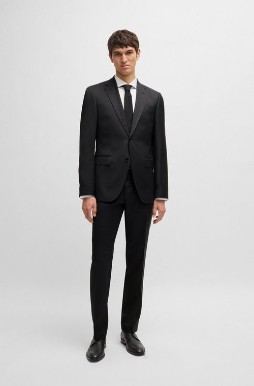 Blazer De Fechamento Simples Em Sarja De Lã Virgem