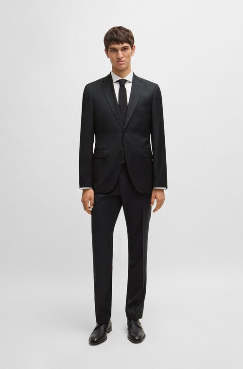 Calça Formal Em Sarja De Lã Virgem