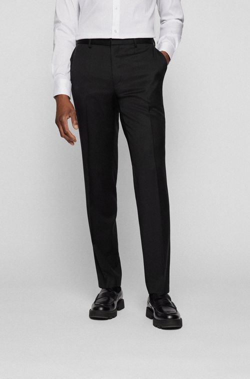 Calça Formal Em Sarja De Lã Virgem