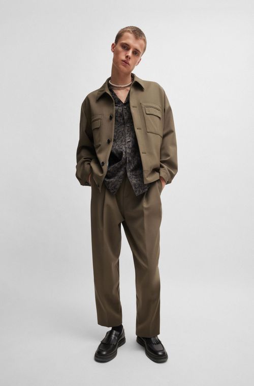 Camisa Oversized Em Popeline De Algodão Com Estampa