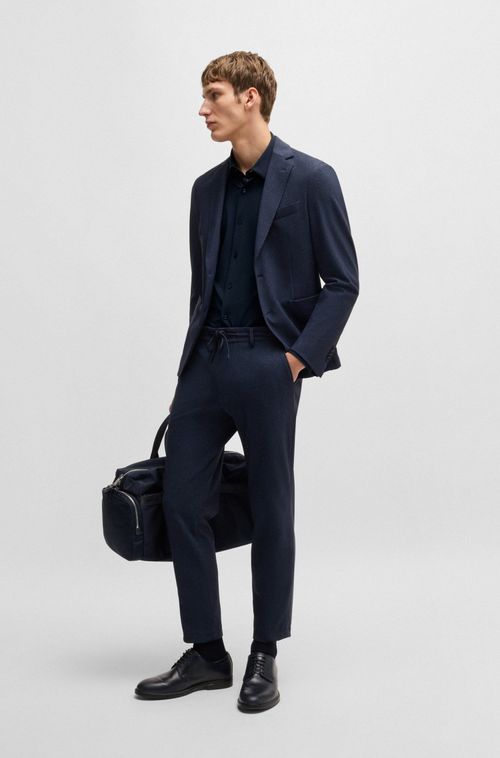 Camisa De Ajuste Slim Em Jersey Elástico