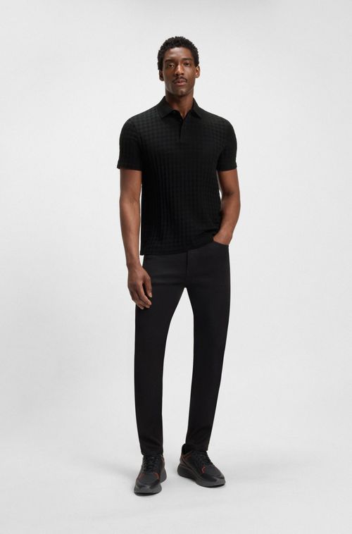 Polo Porsche X BOSS Com Padrão Houndstooth Em Algodão
