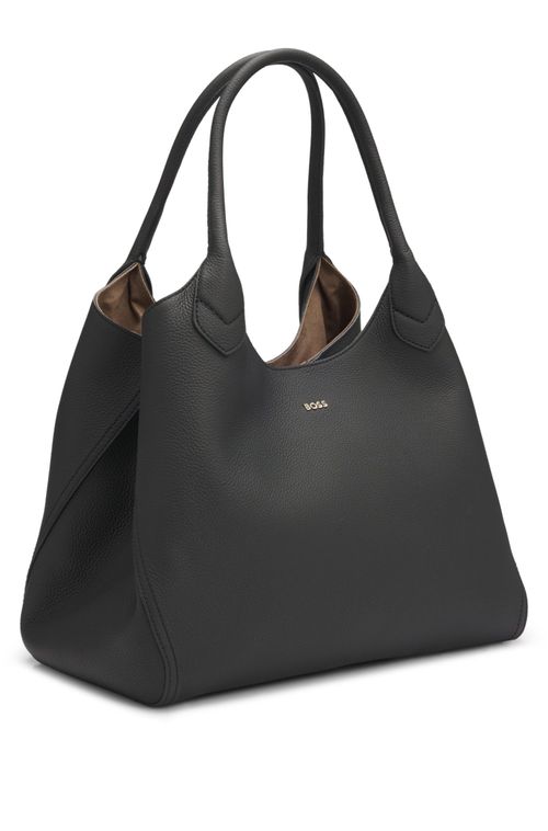 Bolsa Tote Em Couro Granulado Com Letras Do Logo