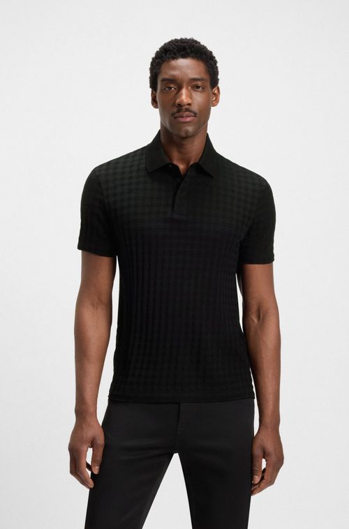 Polo Porsche X BOSS Com Padrão Houndstooth Em Algodão